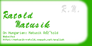 ratold matusik business card